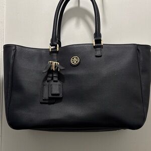 Tory Burch Black Tote with Gold Details